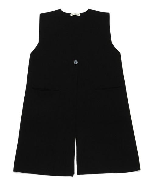 TOKYO SHIRTS(トウキョウシャツ)の「総針ロングニットジレ(ベスト・レディース・ブラック/ベージュ・M/L)」の2枚目の写真