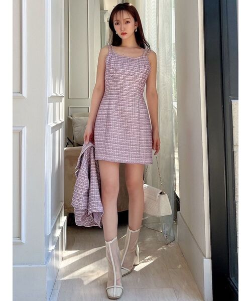 RESEXXY（リゼクシー）の「ツイードミニワンピース【セットアップ着用可能】（ワンピース・レディース・ブラック/ピンク/ブルー・FREE）」の8枚目の写真