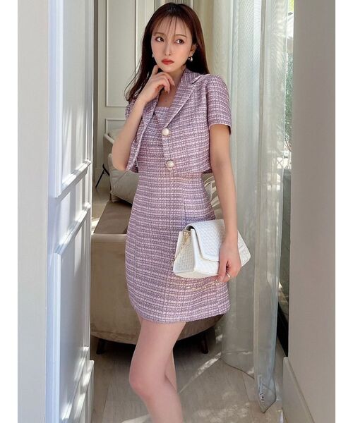 RESEXXY（リゼクシー）の「ツイードミニワンピース【セットアップ着用可能】（ワンピース・レディース・ブラック/ピンク/ブルー・FREE）」の11枚目の写真