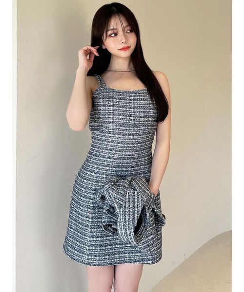 RESEXXY（リゼクシー）の「ツイードミニワンピース【セットアップ着用可能】（ワンピース・レディース・ブラック/ピンク/ブルー・FREE）」の12枚目の写真