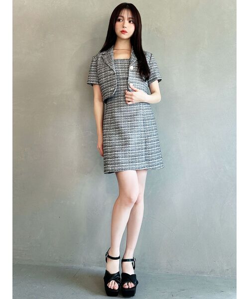 RESEXXY（リゼクシー）の「ツイードミニワンピース【セットアップ着用可能】（ワンピース・レディース・ブラック/ピンク/ブルー・FREE）」の16枚目の写真