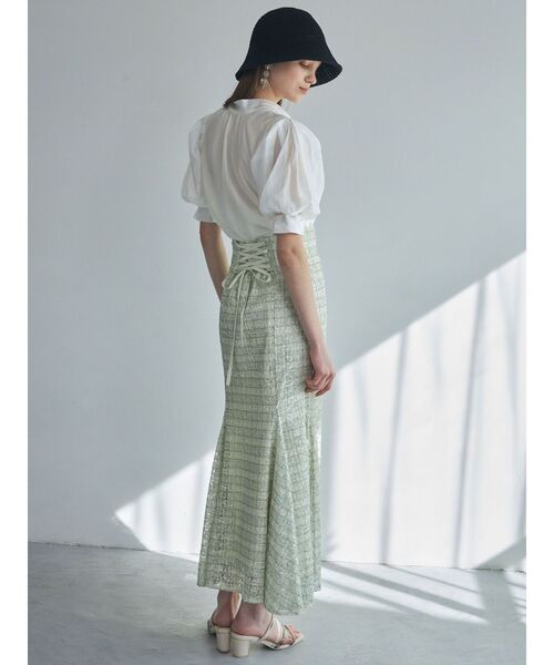 MERCURYDUO（マーキュリーデュオ）の「ツイードライクレースマーメイドスカート（スカート・レディース・ラベンダー/ミント・MEDIUM/SMALL）」の5枚目の写真