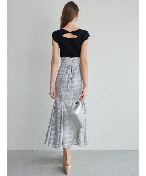 MERCURYDUO（マーキュリーデュオ）の「ツイードライクレースマーメイドスカート（スカート・レディース・ラベンダー/ミント・MEDIUM/SMALL）」の10枚目の写真