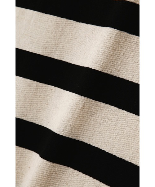 MHL.(エムエイチエル)の「COTTON LINEN STRIPE JERSEY(Tシャツ/カットソー・レディース・ナチュラル/ブルー・2)」の4枚目の写真