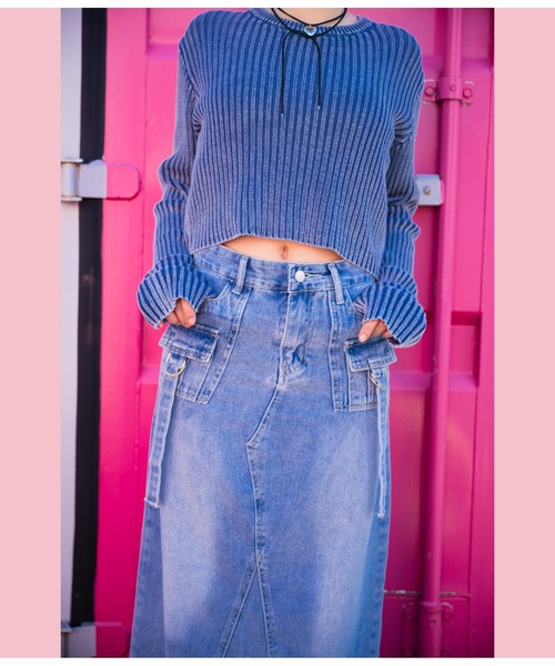 ANAP（アナップ）の「カーゴデザインデニムロングスカート（デニムスカート・レディース・ライトブルー・S/M）」の15枚目の写真