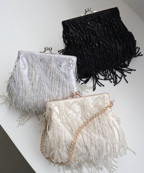 Dorry Doll(ドリードール)の「ビジューフリンジバッグ(ハンドバッグ・レディース・ブラック/グレー/ベージュ・FREE)」の4枚目の写真