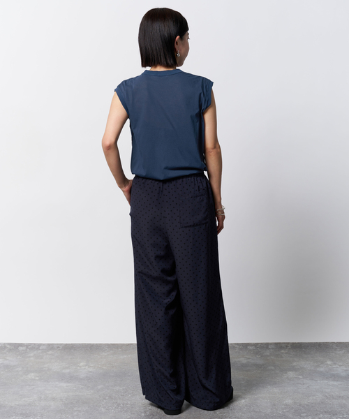 VERMEIL par iena(ヴェルメイユパーイエナ)の「【ATON/エイトン】Garmentdyed 60 Fresca 別注ノースリーブTシャツ(Tシャツ/カットソー・レディース・ネイビー・SMALL)」の9枚目の写真