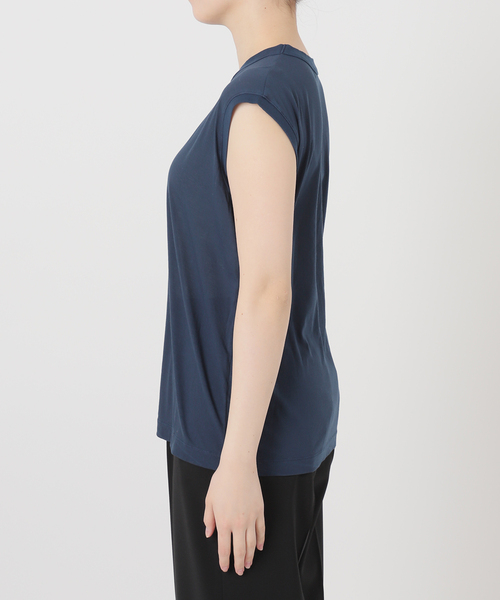 VERMEIL par iena(ヴェルメイユパーイエナ)の「【ATON/エイトン】Garmentdyed 60 Fresca 別注ノースリーブTシャツ(Tシャツ/カットソー・レディース・ネイビー・SMALL)」の11枚目の写真