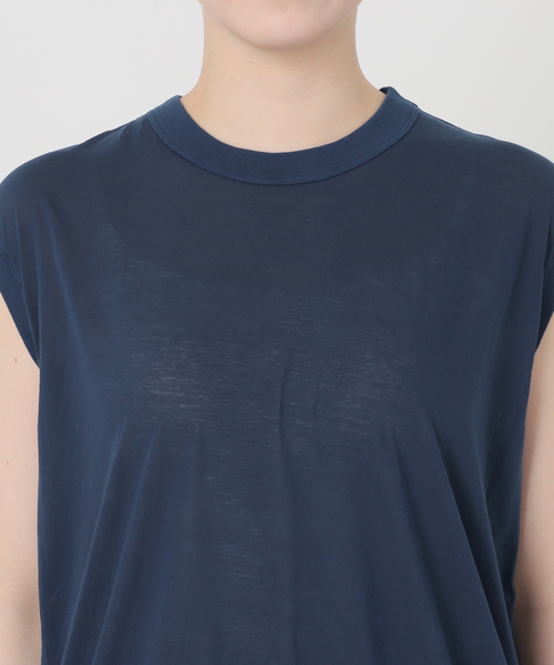 VERMEIL par iena(ヴェルメイユパーイエナ)の「【ATON/エイトン】Garmentdyed 60 Fresca 別注ノースリーブTシャツ(Tシャツ/カットソー・レディース・ネイビー・SMALL)」の14枚目の写真