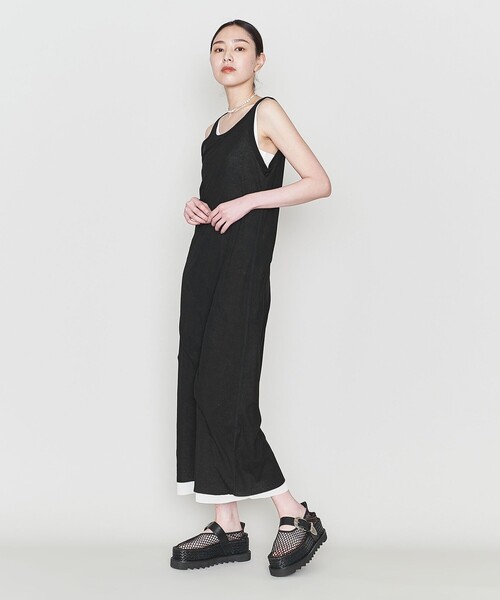 ASTRAET(アストラット)の「<ASTRAET>コットン シアー ノースリーブ マキシワンピース(ワンピース・レディース・ブラック/ホワイト/グレー・FREE)」の3枚目の写真