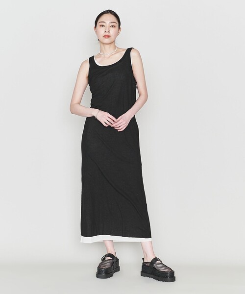 ASTRAET(アストラット)の「<ASTRAET>コットン シアー ノースリーブ マキシワンピース(ワンピース・レディース・ブラック/ホワイト/グレー・FREE)」の5枚目の写真