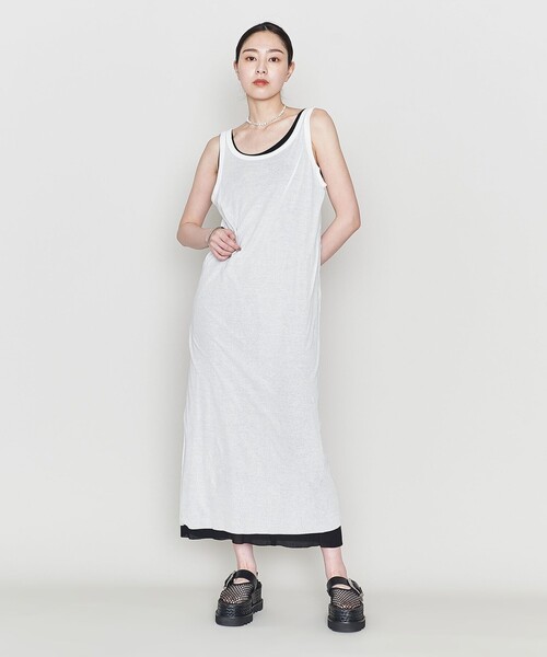 ASTRAET(アストラット)の「<ASTRAET>コットン シアー ノースリーブ マキシワンピース(ワンピース・レディース・ブラック/ホワイト/グレー・FREE)」の11枚目の写真