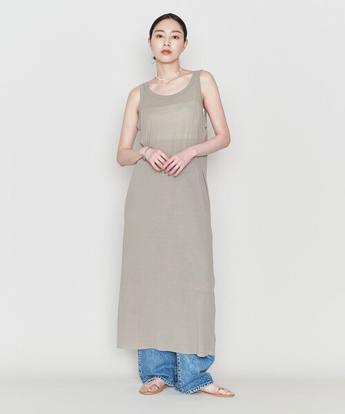 ASTRAET(アストラット)の「<ASTRAET>コットン シアー ノースリーブ マキシワンピース(ワンピース・レディース・ブラック/ホワイト/グレー・FREE)」の12枚目の写真