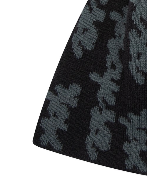 YESEYESEE(イエスアイシー)の「Doodled Jacquard Beanie(ニットキャップ/ビーニー・メンズ・ブラック/ネイビー/バーガンディー・FREE)」の7枚目の写真