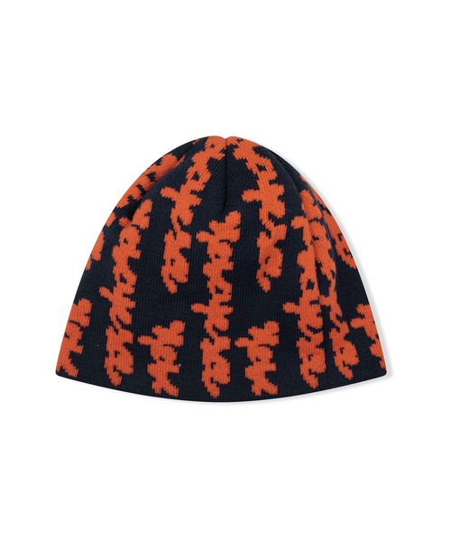 YESEYESEE(イエスアイシー)の「Doodled Jacquard Beanie(ニットキャップ/ビーニー・メンズ・ブラック/ネイビー/バーガンディー・FREE)」の4枚目の写真
