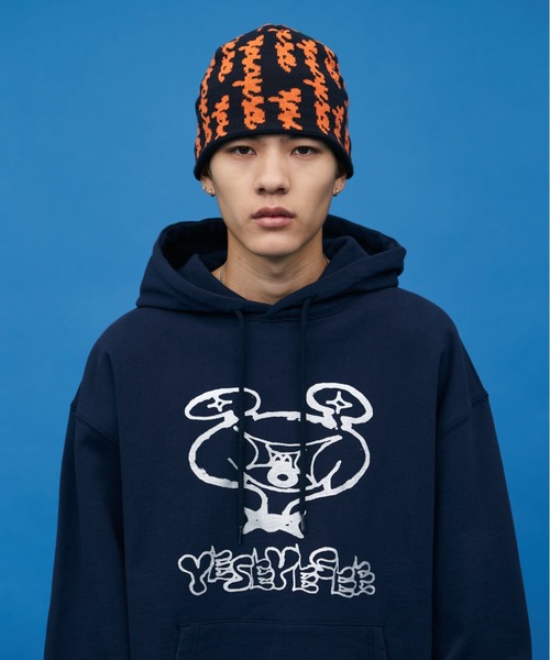 YESEYESEE(イエスアイシー)の「Doodled Jacquard Beanie(ニットキャップ/ビーニー・メンズ・ブラック/ネイビー/バーガンディー・FREE)」の11枚目の写真