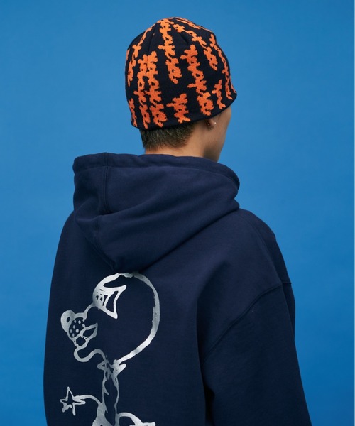 YESEYESEE(イエスアイシー)の「Doodled Jacquard Beanie(ニットキャップ/ビーニー・メンズ・ブラック/ネイビー/バーガンディー・FREE)」の12枚目の写真