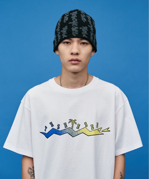 YESEYESEE(イエスアイシー)の「Doodled Jacquard Beanie(ニットキャップ/ビーニー・メンズ・ブラック/ネイビー/バーガンディー・FREE)」の15枚目の写真