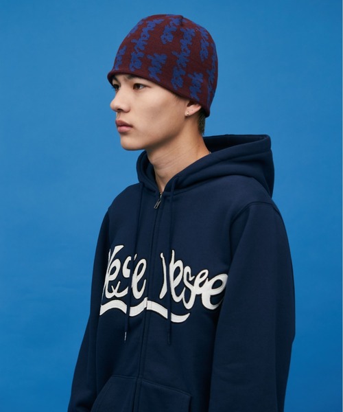 YESEYESEE(イエスアイシー)の「Doodled Jacquard Beanie(ニットキャップ/ビーニー・メンズ・ブラック/ネイビー/バーガンディー・FREE)」の17枚目の写真