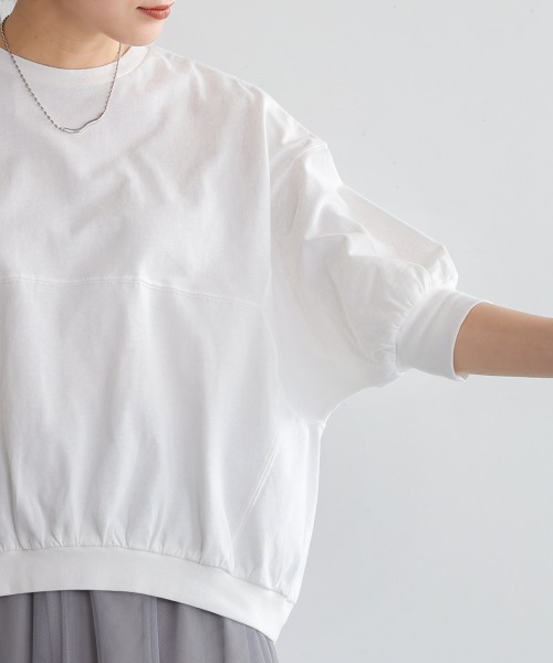 Bou Jeloud(ブージュルード)の「切替ドルマンカットソー(Tシャツ/カットソー・レディース・オフホワイト/チャコールグレー/グリーン・FREE)」の8枚目の写真