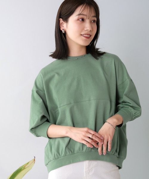 Bou Jeloud(ブージュルード)の「切替ドルマンカットソー(Tシャツ/カットソー・レディース・オフホワイト/チャコールグレー/グリーン・FREE)」の18枚目の写真