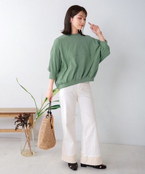 Bou Jeloud(ブージュルード)の「切替ドルマンカットソー(Tシャツ/カットソー・レディース・オフホワイト/チャコールグレー/グリーン・FREE)」の19枚目の写真