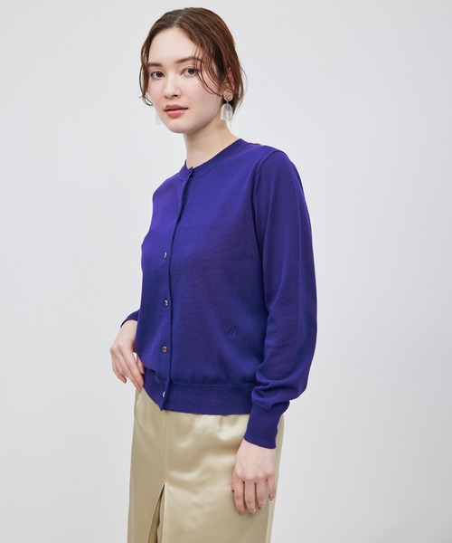 ROPE'（ロペ）の「【洗える】【接触冷感】ICE COTTONカーディガン【アンサンブル対応】【雑誌/メディア掲載】（カーディガン/ボレロ・レディース・ブラック/ピンク系その他/オフホワイト/キャメル/イエロー/ブルー系その他4・FREE）」の3枚目の写真