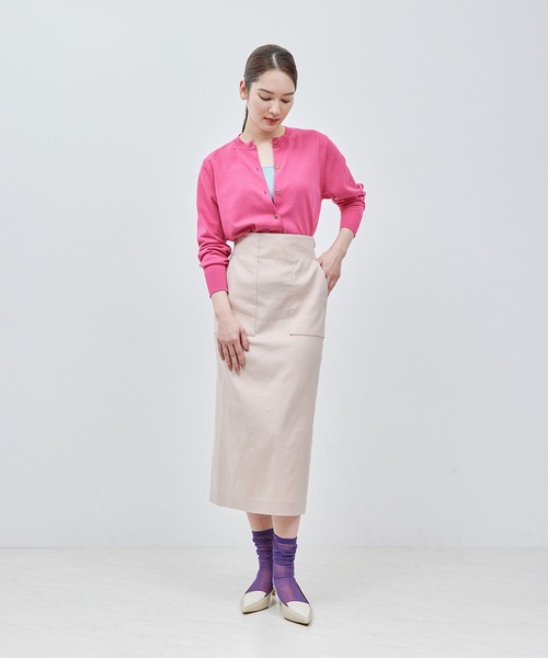 ROPE'（ロペ）の「【洗える】【接触冷感】ICE COTTONカーディガン【アンサンブル対応】【雑誌/メディア掲載】（カーディガン/ボレロ・レディース・ブラック/ピンク系その他/オフホワイト/キャメル/イエロー/ブルー系その他4・FREE）」の10枚目の写真