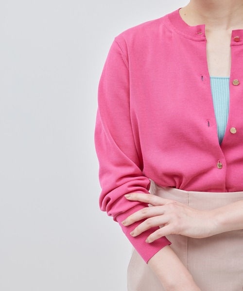 ROPE'（ロペ）の「【洗える】【接触冷感】ICE COTTONカーディガン【アンサンブル対応】【雑誌/メディア掲載】（カーディガン/ボレロ・レディース・ブラック/ピンク系その他/オフホワイト/キャメル/イエロー/ブルー系その他4・FREE）」の11枚目の写真