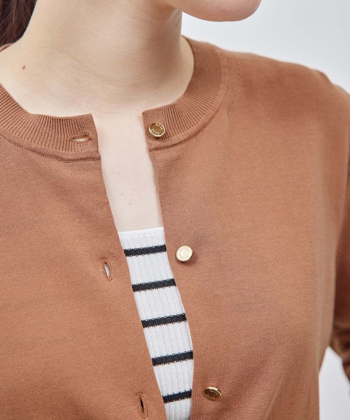 ROPE'（ロペ）の「【洗える】【接触冷感】ICE COTTONカーディガン【アンサンブル対応】【雑誌/メディア掲載】（カーディガン/ボレロ・レディース・ブラック/ピンク系その他/オフホワイト/キャメル/イエロー/ブルー系その他4・FREE）」の14枚目の写真