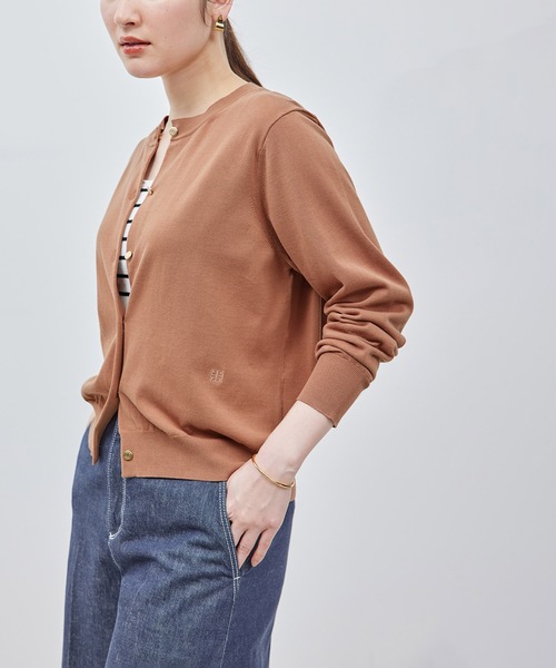 ROPE'（ロペ）の「【洗える】【接触冷感】ICE COTTONカーディガン【アンサンブル対応】【雑誌/メディア掲載】（カーディガン/ボレロ・レディース・ブラック/ピンク系その他/オフホワイト/キャメル/イエロー/ブルー系その他4・FREE）」の15枚目の写真