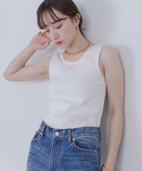 Eimee Law（エイミーロウ）の「2WAYテレコタンクトップス（タンクトップ・レディース・スミクロ/アイボリー/ブルー/ブラック/ライトベージュ/オフホワイト/ライトグレー・38/FREE）」の2枚目の写真