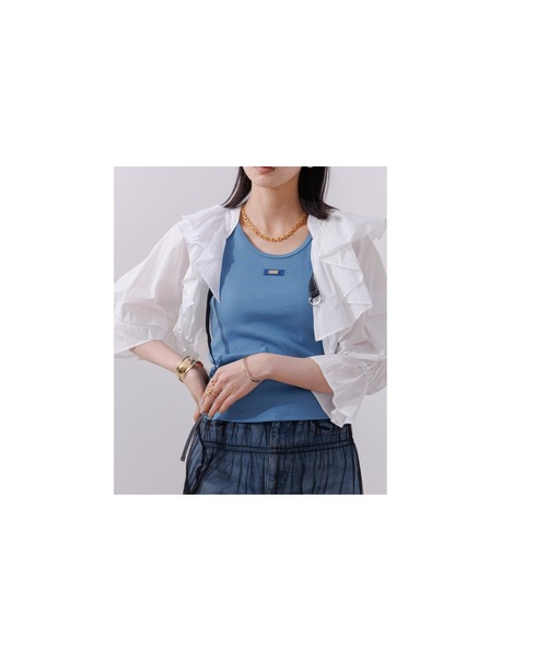 Eimee Law（エイミーロウ）の「2WAYテレコタンクトップス（タンクトップ・レディース・スミクロ/アイボリー/ブルー/ブラック/ライトベージュ/オフホワイト/ライトグレー・38/FREE）」の7枚目の写真