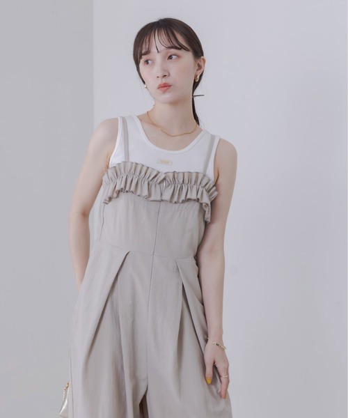 Eimee Law（エイミーロウ）の「2WAYテレコタンクトップス（タンクトップ・レディース・スミクロ/アイボリー/ブルー/ブラック/ライトベージュ/オフホワイト/ライトグレー・38/FREE）」の10枚目の写真