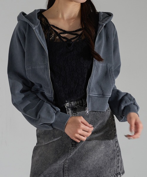 セール】ピグメントクロップドパーカ―（パーカー）｜apres jour mignon