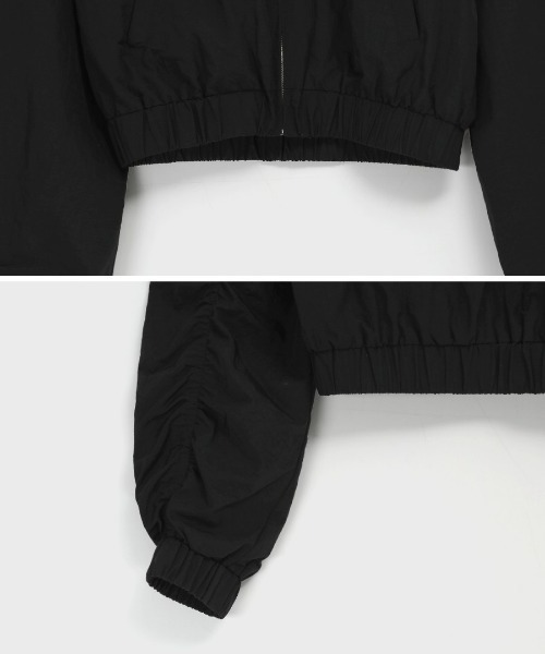 BLACKUP JAPAN ミドルファスナーアウター ブラック BLACKUP（ブラックアップ）の「[MADE] ブレッソンナイロンクロップ