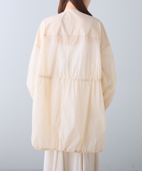 PUAL CE CIN（ピュアルセシン）の「シアー ドロストコート（ノーカラーコート・レディース・カーキ/ライトベージュ/ブラック・FREE）」の21枚目の写真