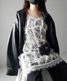 me+em select | 【 ２color 】チュールドッキングレースチュニックキャミソール ／ tulle docking lace tunic camisole(キャミソール)