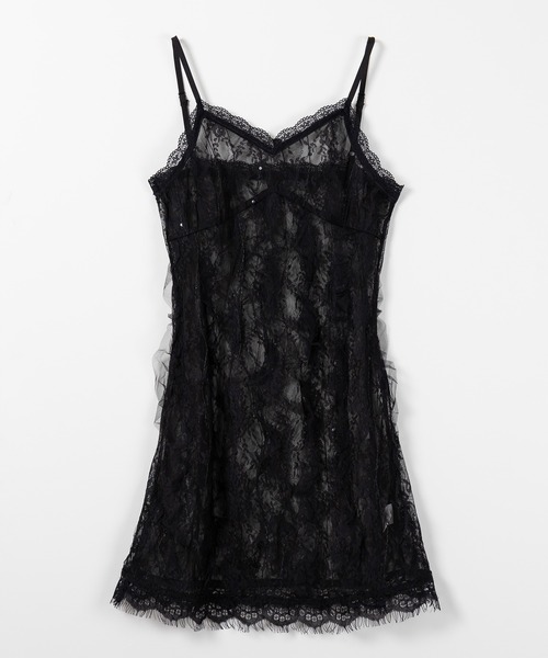 キャミソール 「 ２color 」チュールドッキングレースチュニックキャミソール ／ tulle docking lace tunic camisol 2color 】チュールドッキングレースチュニックキャミソール