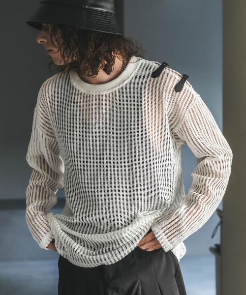 トップス ^_^ BROAD STRIPE C R-FRONT ZIP SHIRT(XS Right Blue): Vintage 1.1