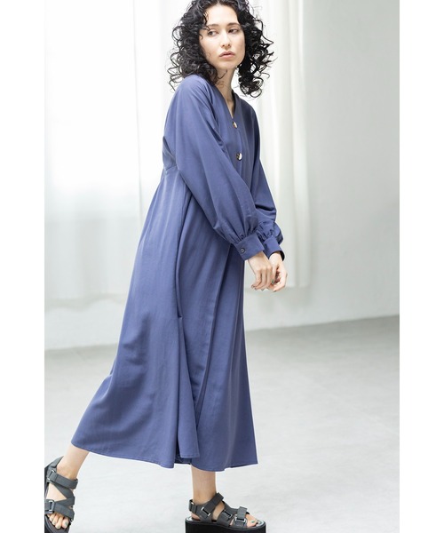 OSMOSIS(オズモーシス)の「バックギャザーワンピース(ワンピース・レディース・ブラック/アイボリー/パープル・ONE SIZE)」の7枚目の写真