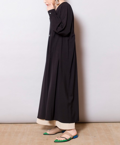 OSMOSIS(オズモーシス)の「バックギャザーワンピース(ワンピース・レディース・ブラック/アイボリー/パープル・ONE SIZE)」の13枚目の写真