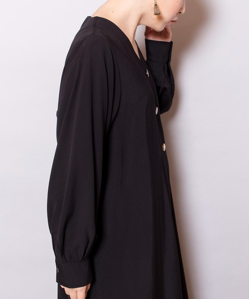 OSMOSIS(オズモーシス)の「バックギャザーワンピース(ワンピース・レディース・ブラック/アイボリー/パープル・ONE SIZE)」の15枚目の写真