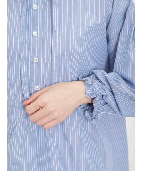 Samansa Mos2（サマンサ モスモス）の「◎リボン付スタンド襟フリルブラウス（シャツ/ブラウス・レディース・チャコールグレー/サックスブルー/ベージュ/オフホワイト・F）」の15枚目の写真