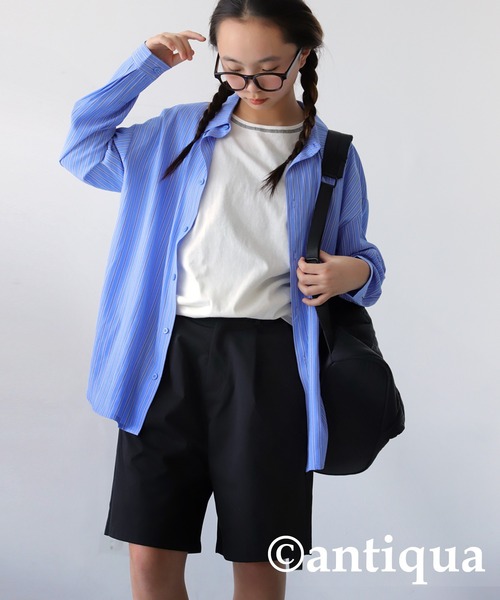 antiqua（アンティカ）の「タックハーフパンツ（その他パンツ・キッズ・ピンク/ベージュ/ブラック・140/150/160）」の4枚目の写真