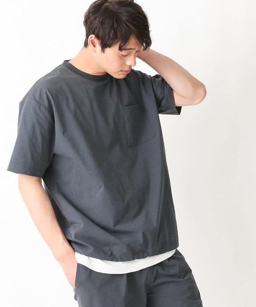 a.v.v（アーヴェヴェ）の「【接触冷感/速乾】ドローコード付きワイドシルエットカットソー(URBAN TECHシリーズ）（Tシャツ/カットソー・メンズ・チャコールグレー/ネイビー/ホワイト・48/46/50/44）」の2枚目の写真