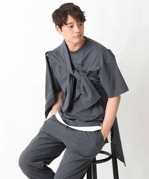 a.v.v（アーヴェヴェ）の「【接触冷感/速乾】ドローコード付きワイドシルエットカットソー(URBAN TECHシリーズ）（Tシャツ/カットソー・メンズ・チャコールグレー/ネイビー/ホワイト・48/46/50/44）」の15枚目の写真