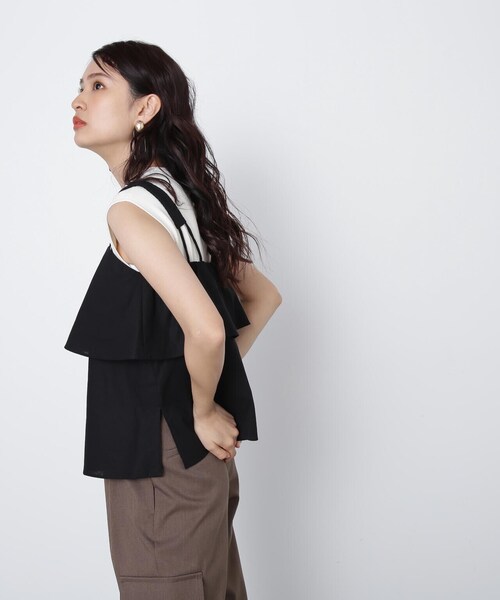 N.（N. Natural Beauty Basic）（エヌエヌナチュラルビューティーベーシック）の「◆レイヤードキャミトップ（キャミソール・レディース・ブラック/ナチュラル・MEDIUM）」の20枚目の写真