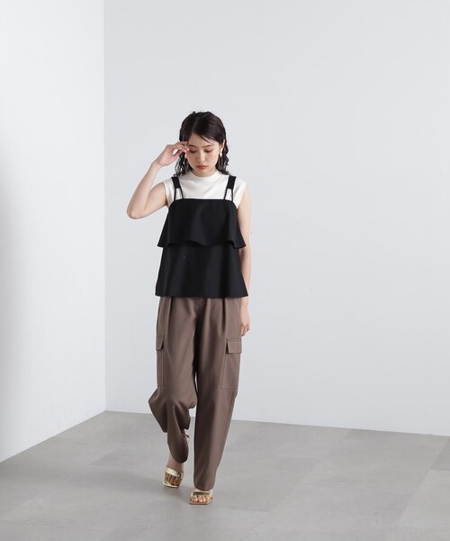 N.（N. Natural Beauty Basic）（エヌエヌナチュラルビューティーベーシック）の「◆レイヤードキャミトップ（キャミソール・レディース・ブラック/ナチュラル・MEDIUM）」の18枚目の写真