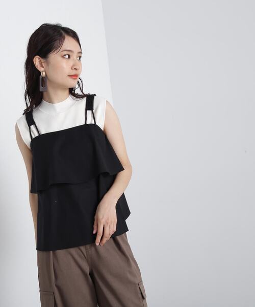 N.（N. Natural Beauty Basic）（エヌエヌナチュラルビューティーベーシック）の「◆レイヤードキャミトップ（キャミソール・レディース・ブラック/ナチュラル・MEDIUM）」の16枚目の写真